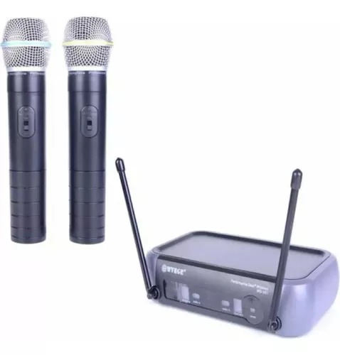 Kit 2 Micrófonos Inalámbricos Uhf Karaoke Receptor Wg-x51